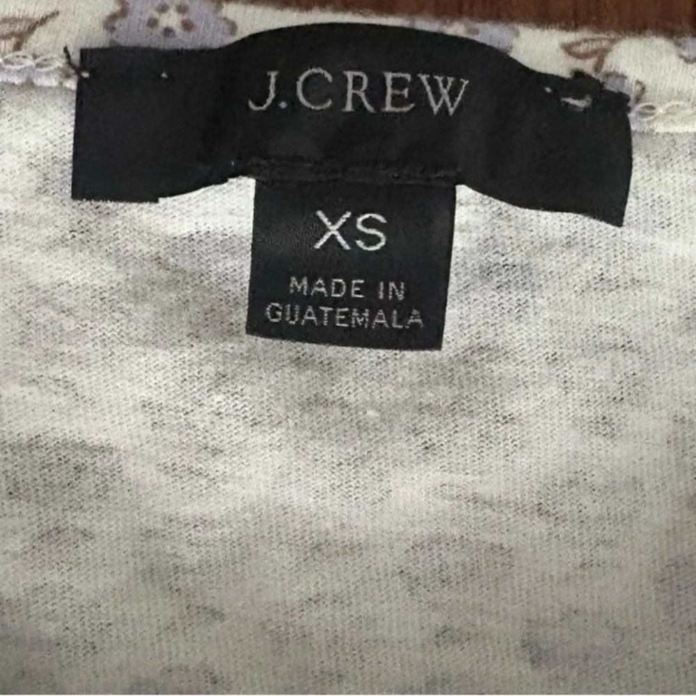 J. Crew Broken-in Jersey Top Womens XS Hyacinth Floral Feminine 100% Cotton